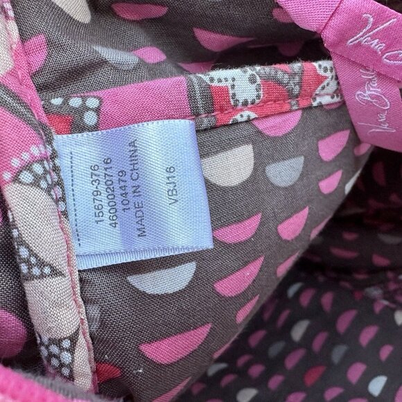 Vera Bradley Tote Shoulder Bag Pink Blush Floral Medium Zipper Closure - Picture 10 of 13